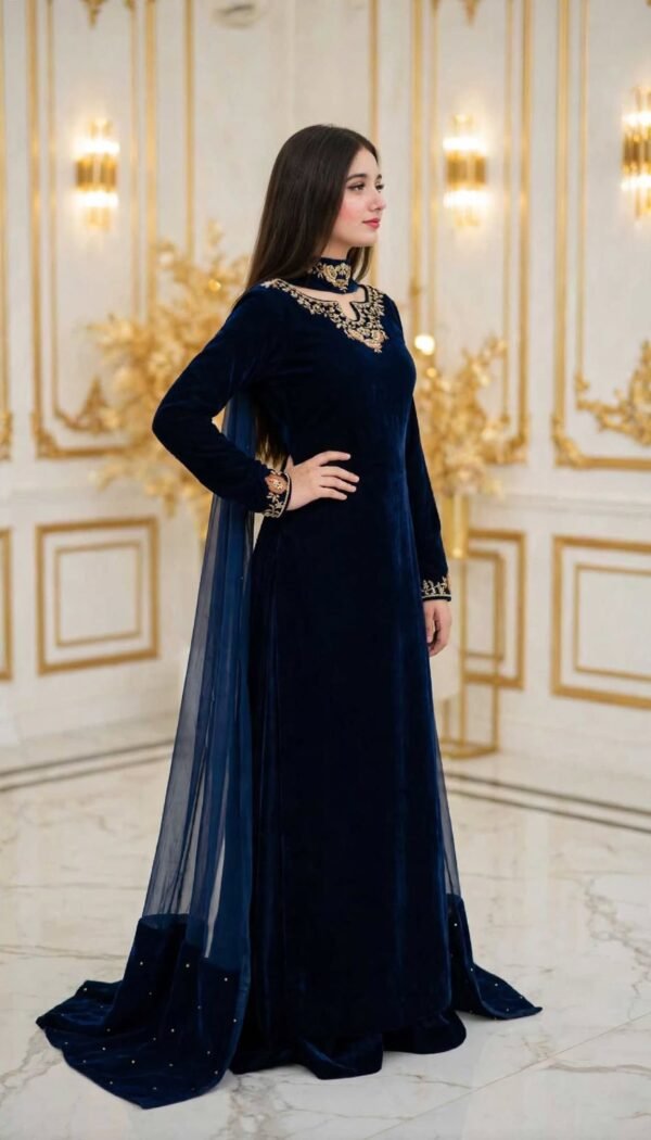 Midnight Blue Royal Velvet 3-Piece Formal Suit | Article 21950