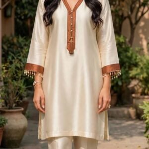 Ivory Caramel Silk Luxe Set